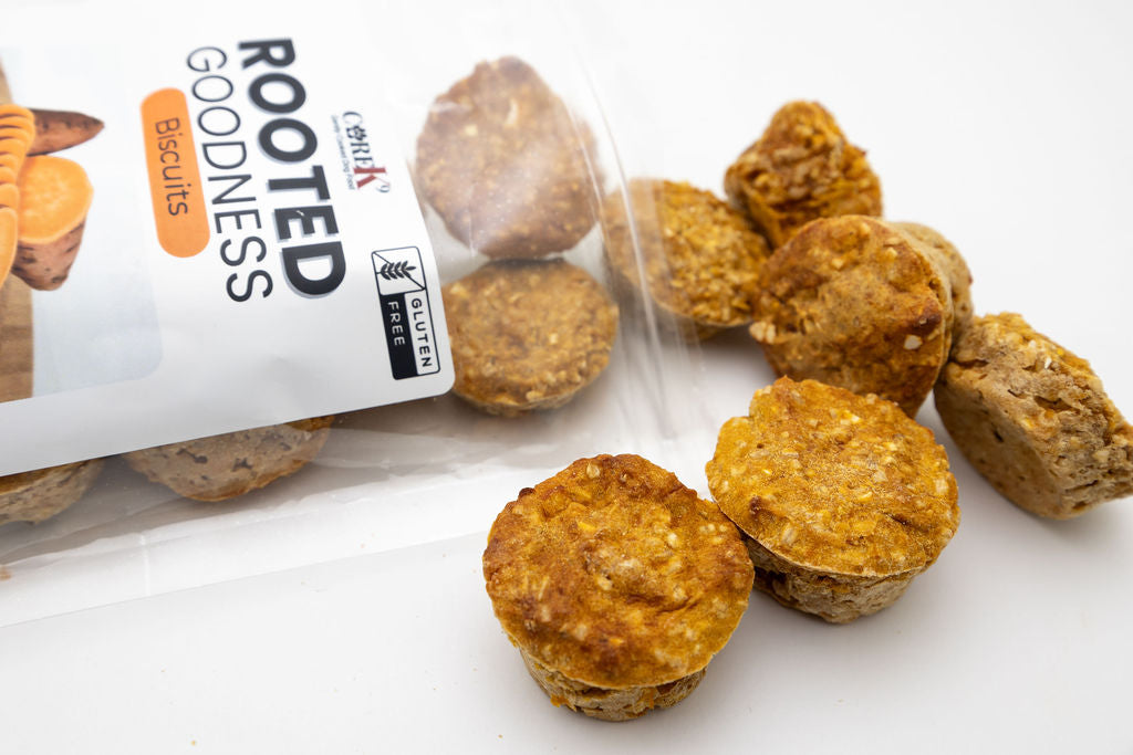 Rooted Goodness Dog Biscuits | Natural Sweet Potato Treats 8 oz