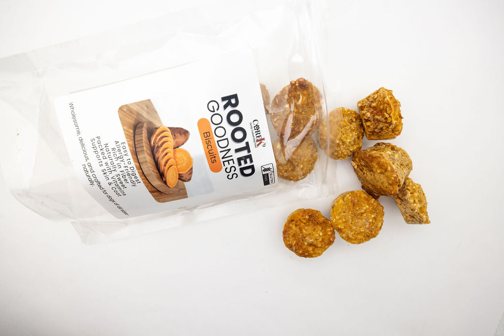 Rooted Goodness Dog Biscuits | Natural Sweet Potato Treats 8 oz