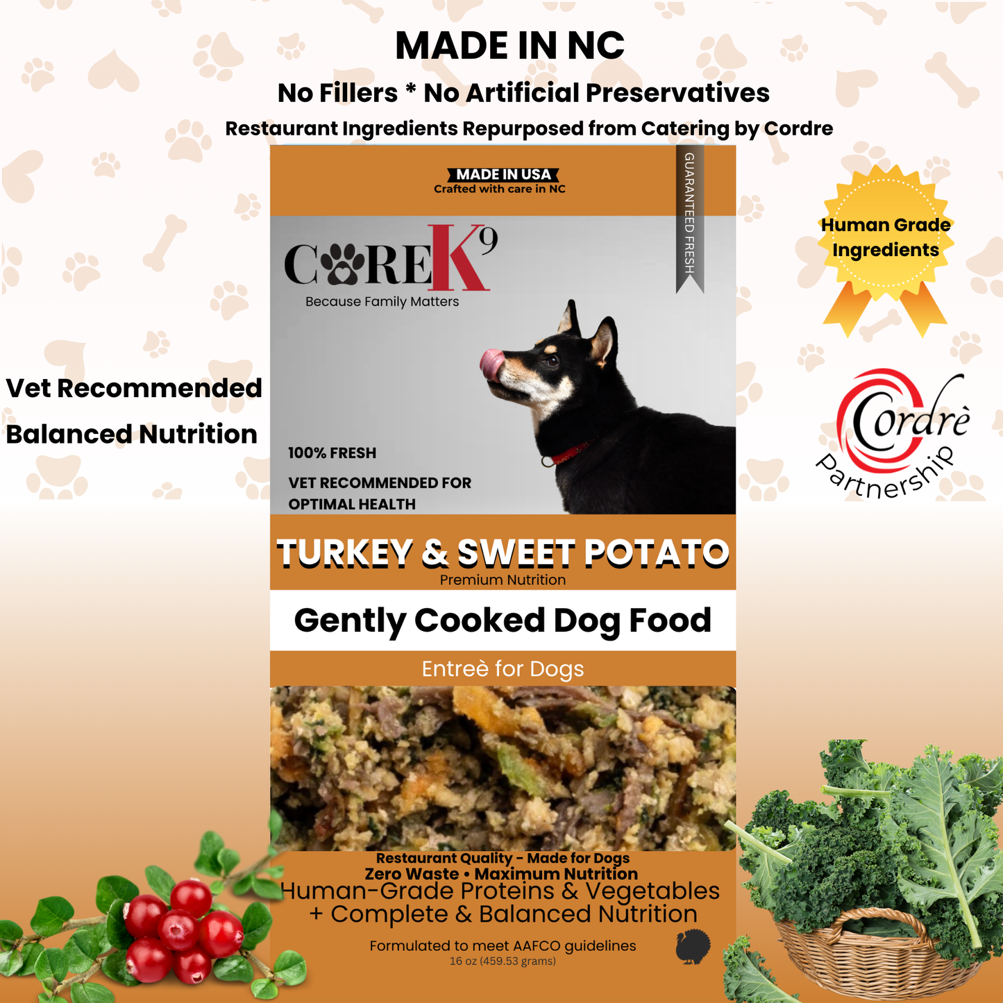 Turkey and Sweet Potato Entree for Dogs