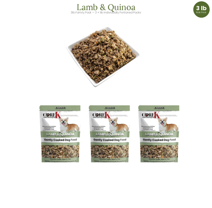 Plato principal de cordero y quinoa para perros