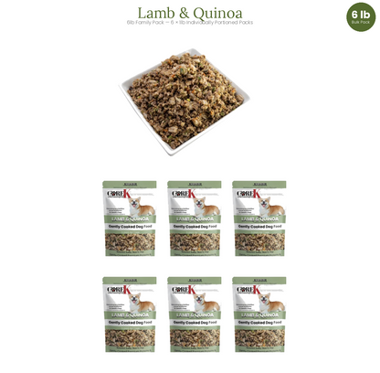 Plato principal de cordero y quinoa para perros