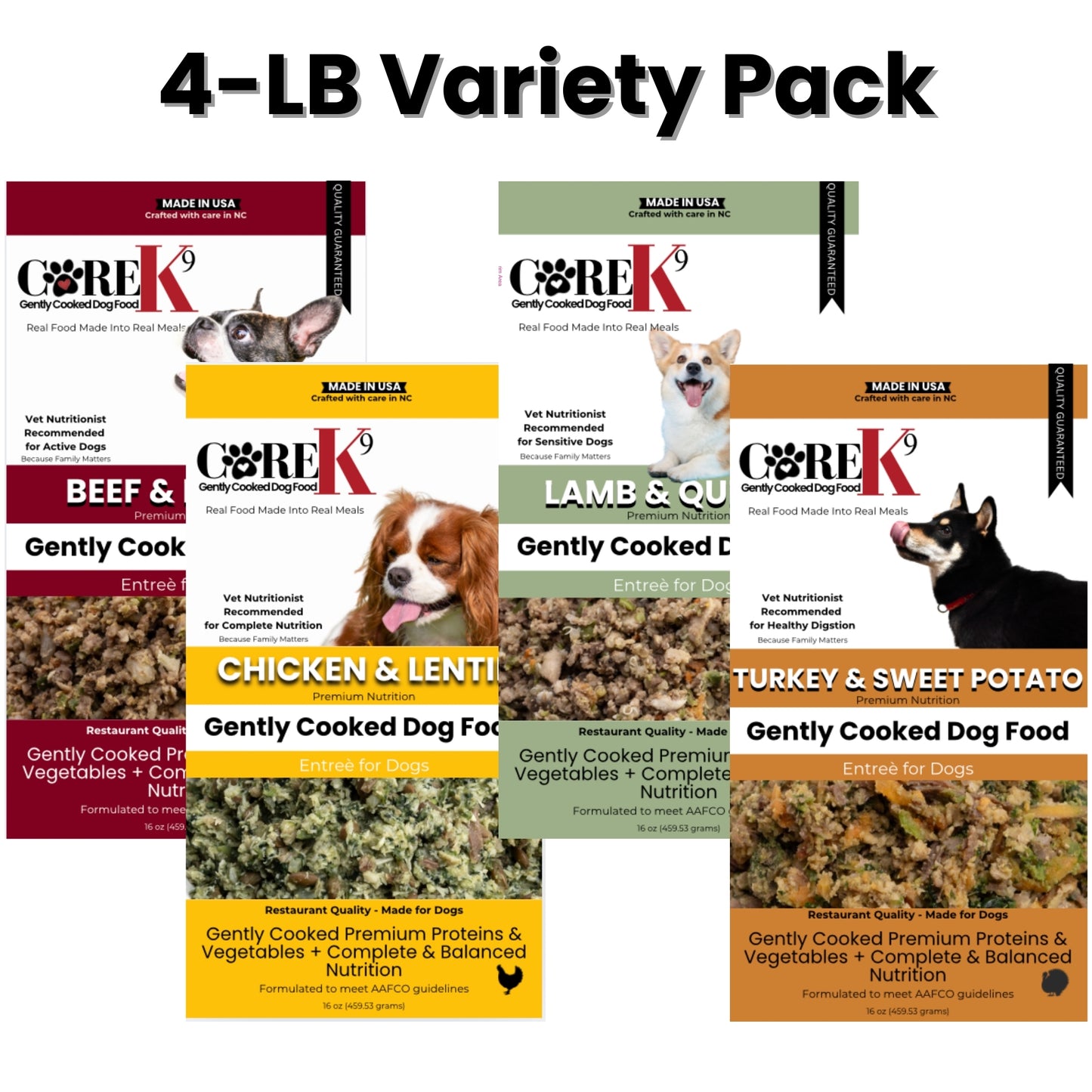 CORE K9 4-lb Variety Pack (Beef, Chicken, Lamb & Turkey)